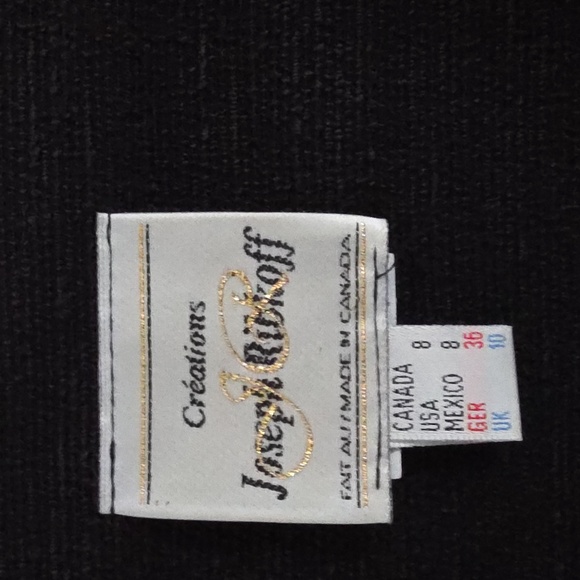 JOSEPH RIBKOFF | black knit Blazer jacket cardigan with gold-tone buttons sz 8 - Picture 4 of 8